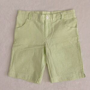 {VTG} Rags Land | 90s Seersucker Stripe Cotton Shorts Made in USA Green/White 7